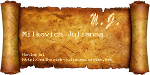 Milkovich Julianna névjegykártya